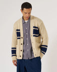 universal works sand chunky knit stripe langdale cardigan (LAST SIZE MEDIUM)