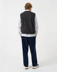 universal works sleeveless crew deca light knit navy