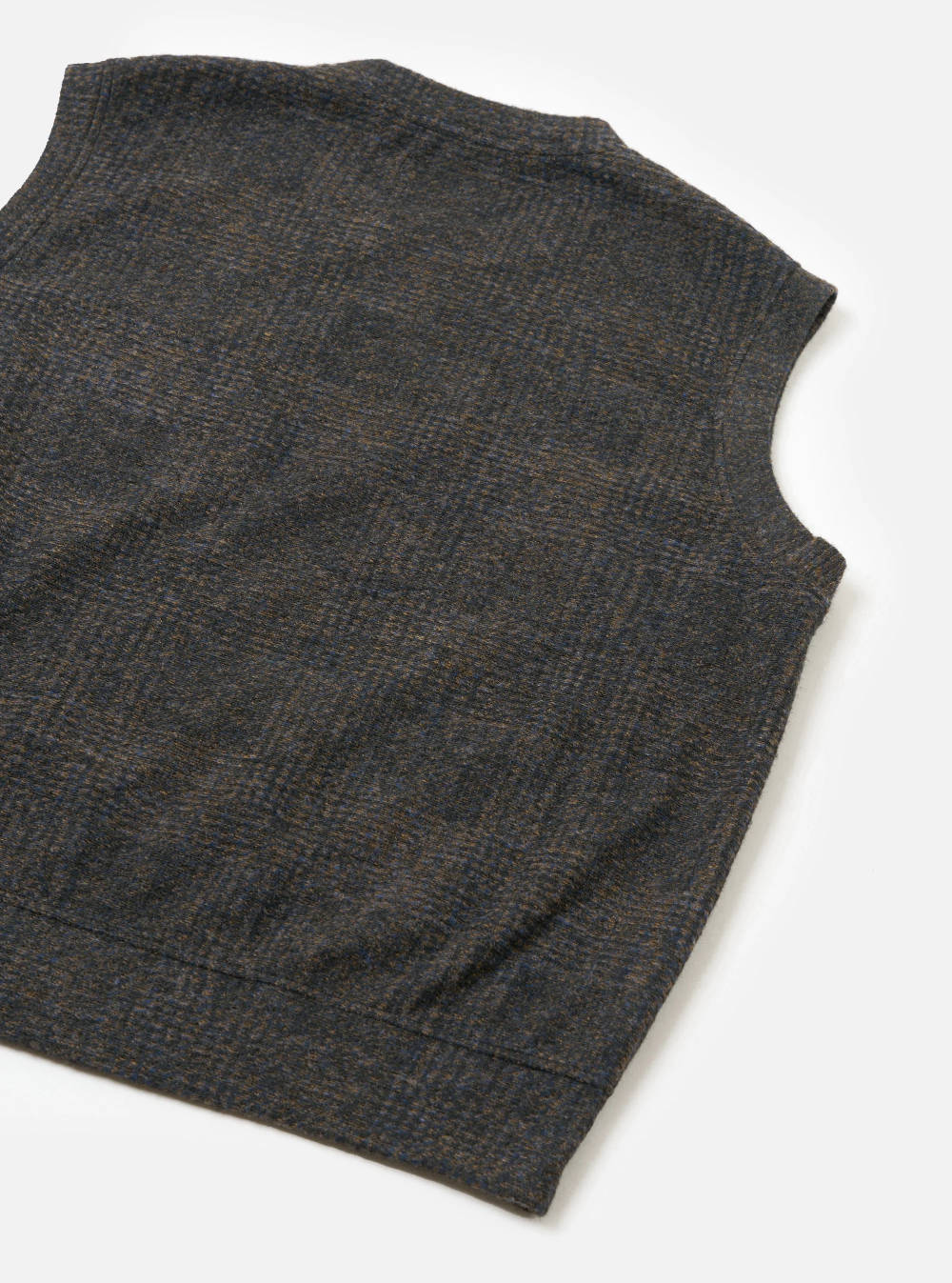 universal works sleeveless crew deca light knit navy