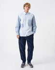 universal works station shirt mix stripes wm