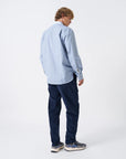 universal works station shirt mix stripes wm