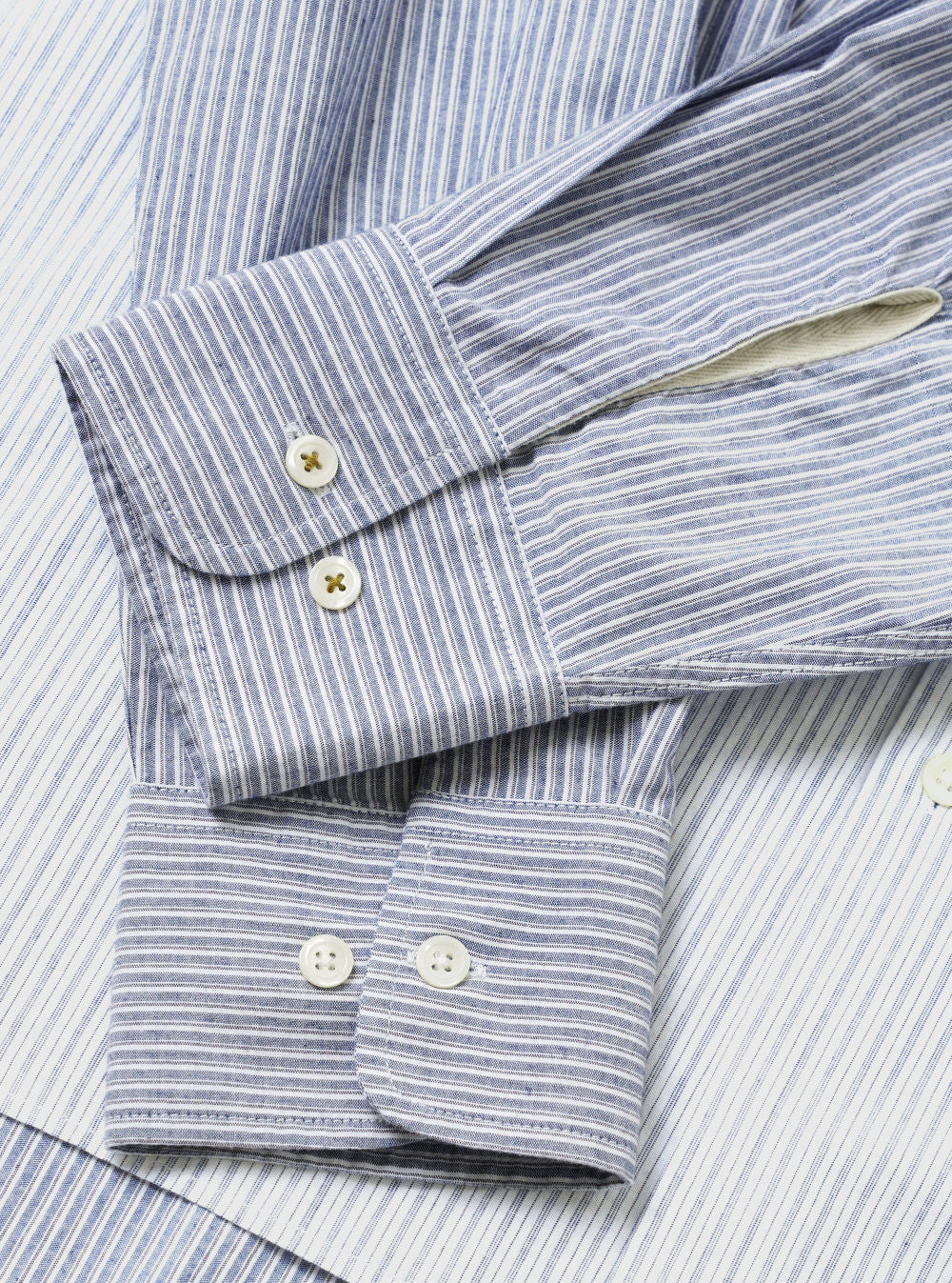 universal works station shirt mix stripes wm
