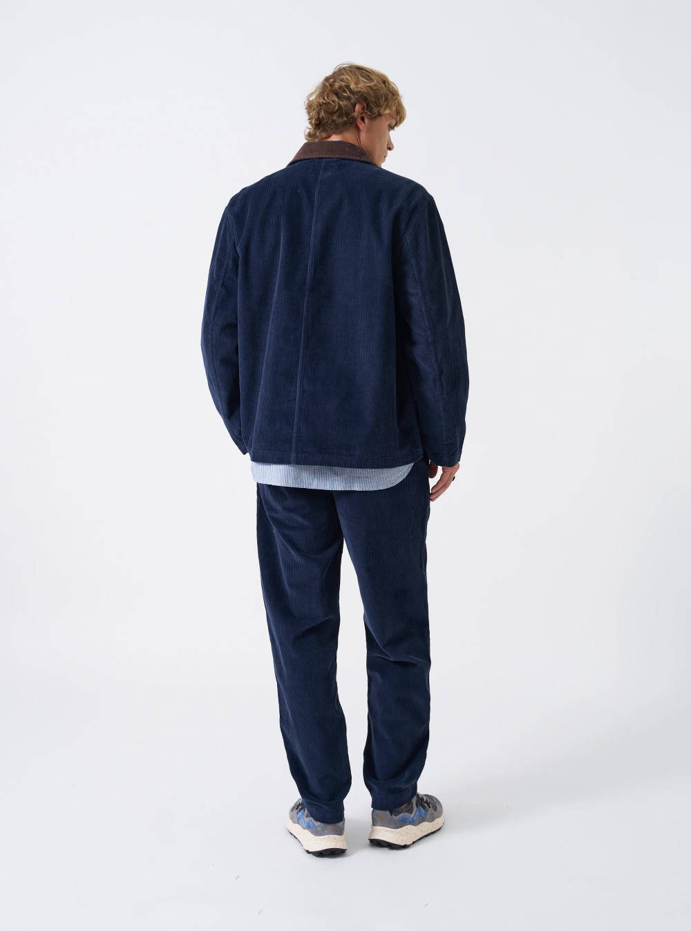 universal works utility jacket cord dark navy