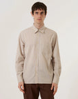 universal works lazy day shirt sand urban stripe