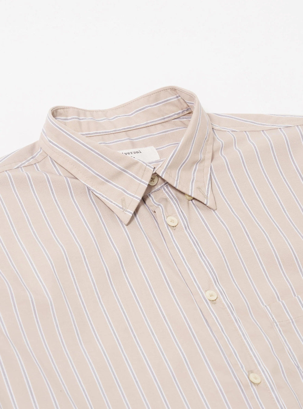 universal works lazy day shirt sand urban stripe