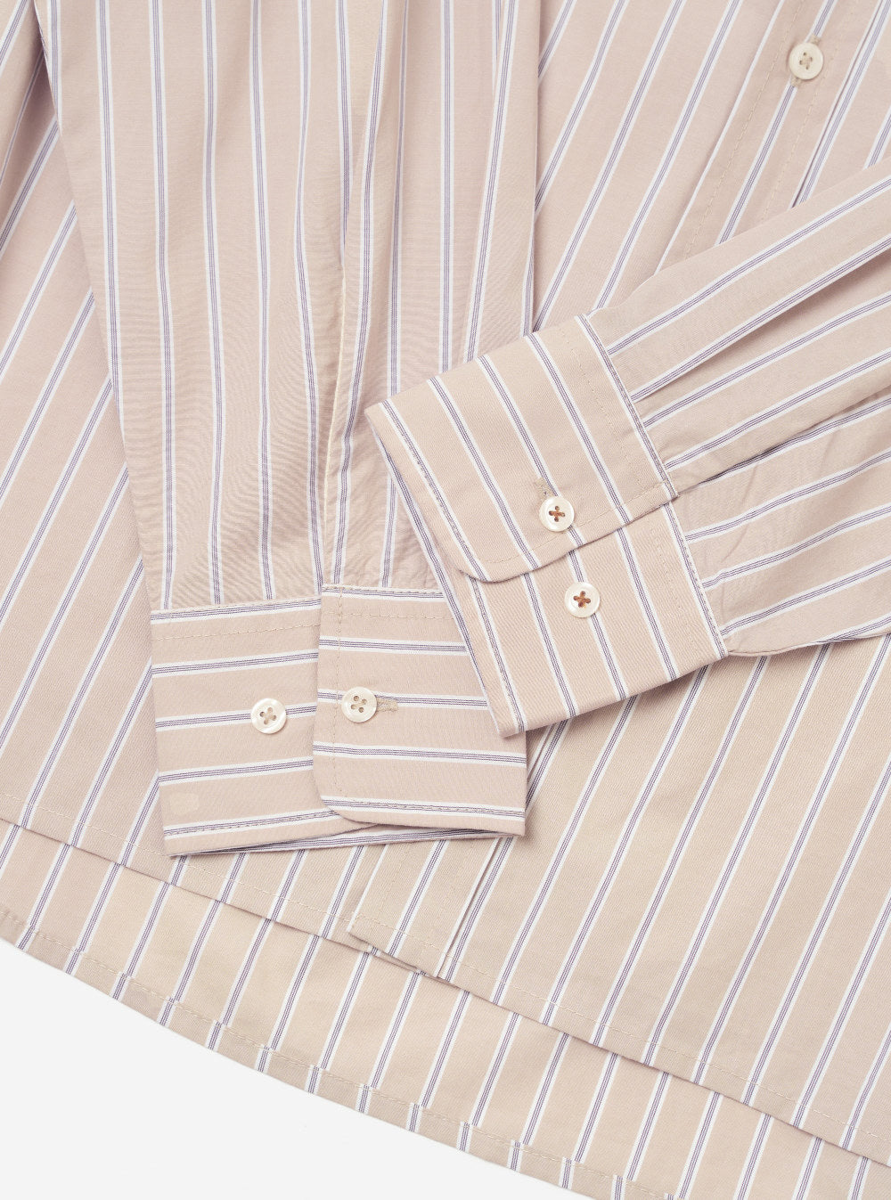 universal works lazy day shirt sand urban stripe