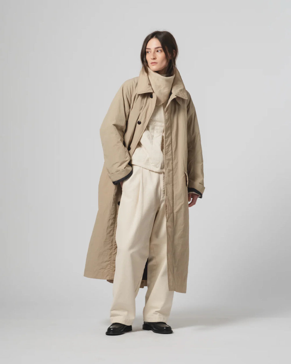 girls of dust military trench fuji nylon oyster