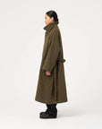 girls of dust military trench wool velour avocado