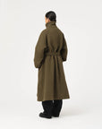 girls of dust military trench wool velour avocado