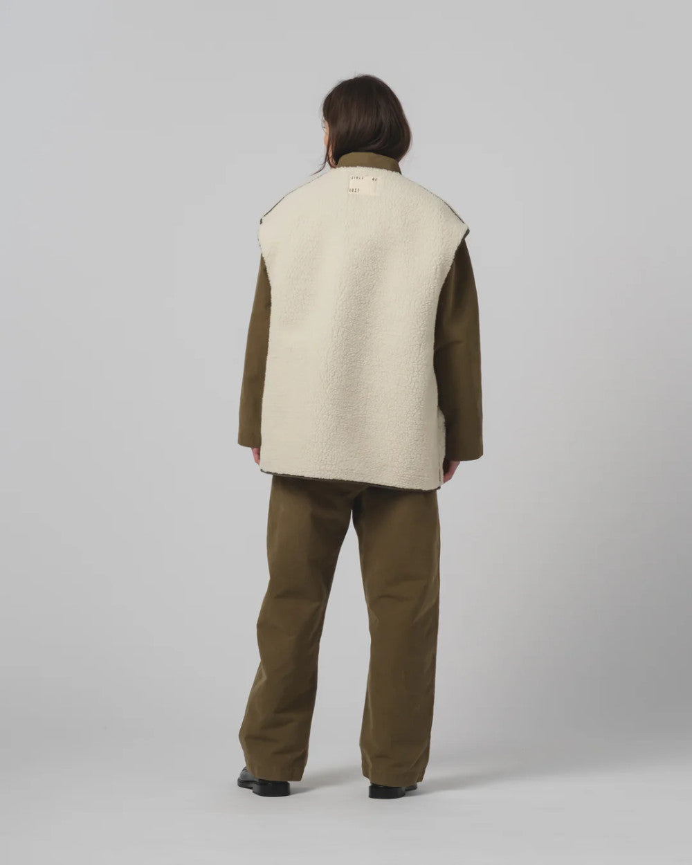 girls of dust ridge vest piumino nylon fossil green off white