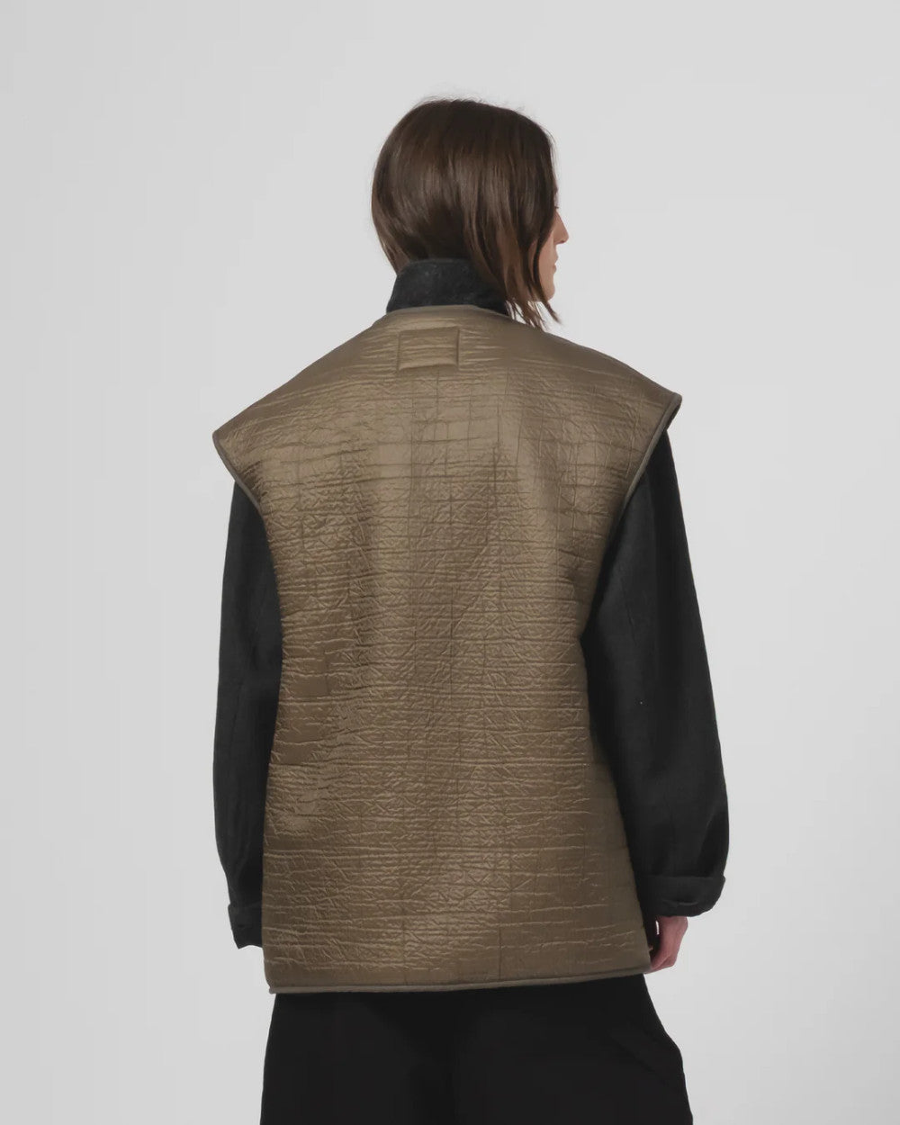 girls of dust ridge vest piumino nylon fossil green off white