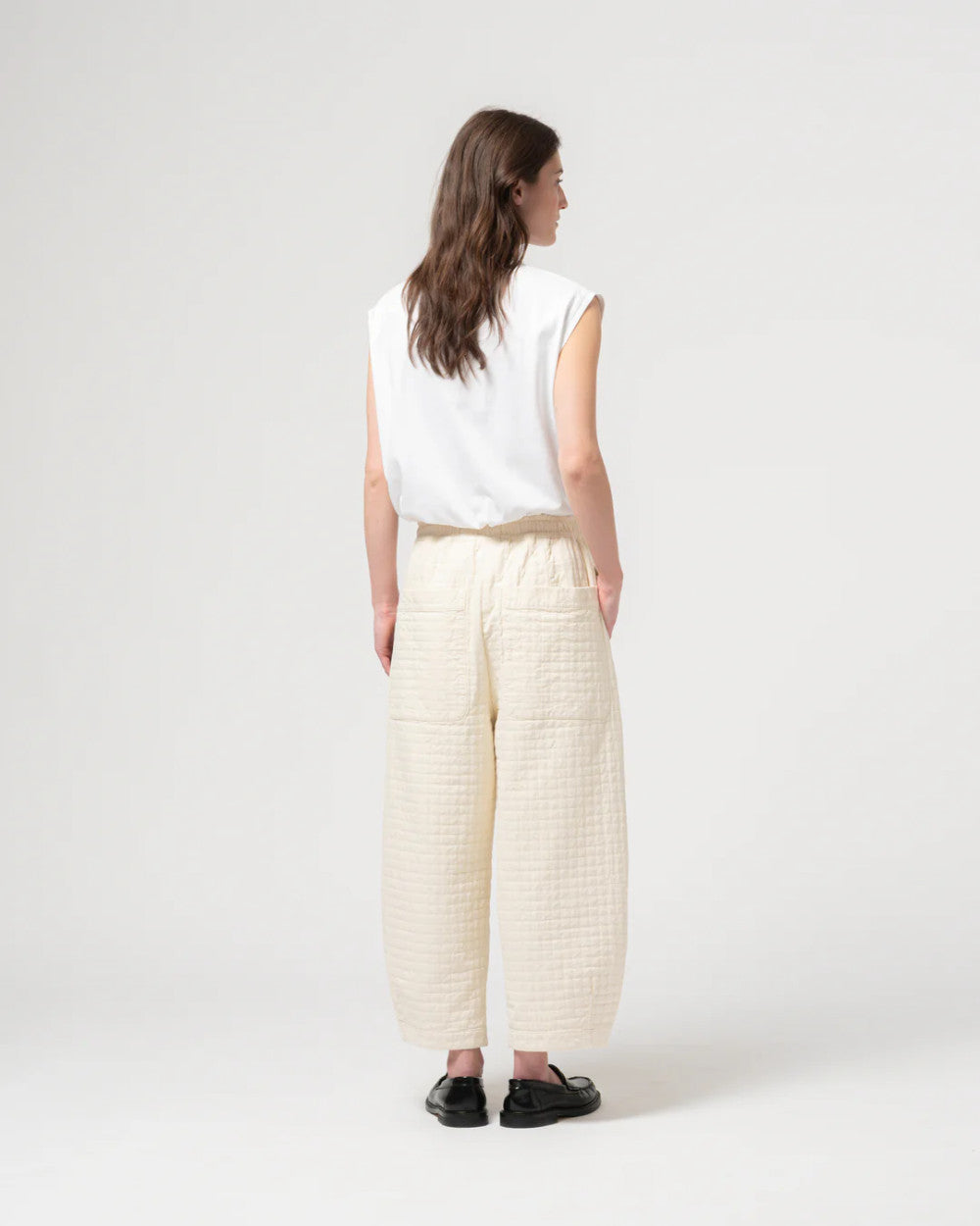 girls of dust karate pants sashiko cotton wheat
