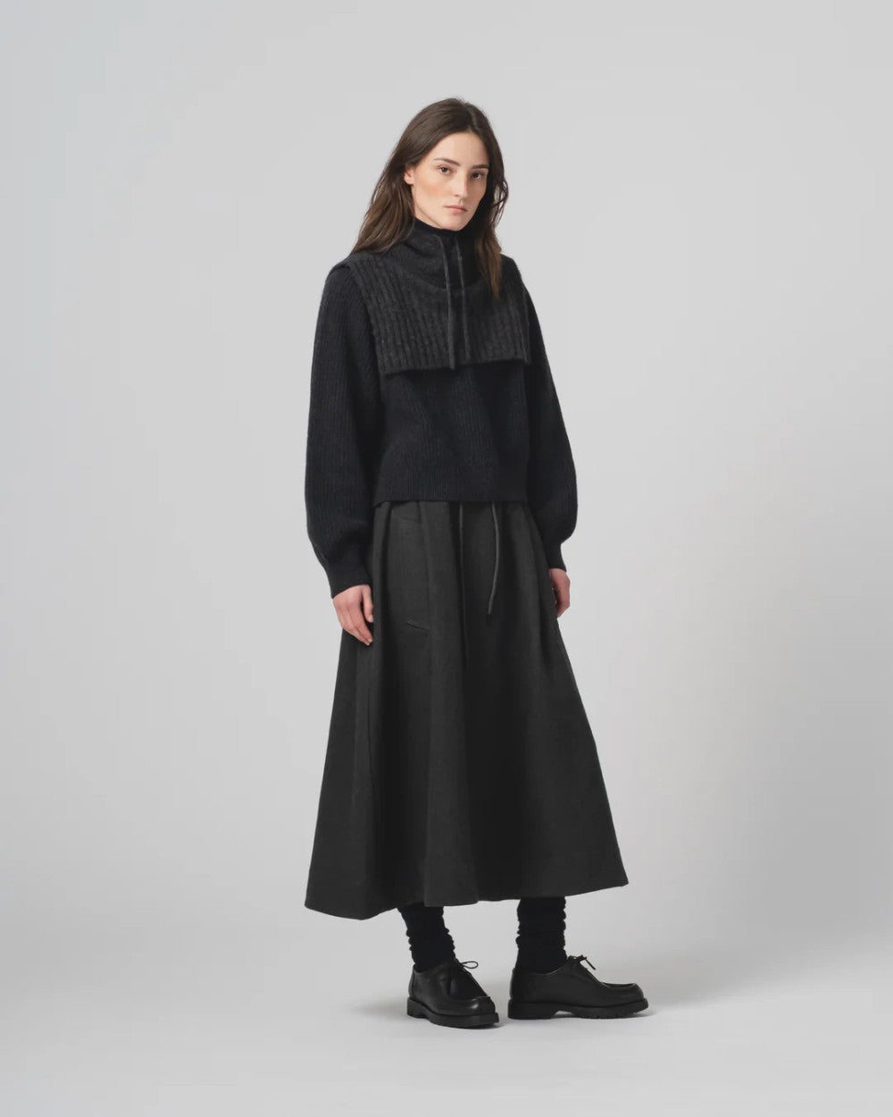 girls of dust meadow skirt terrestre wool anthracite – www.sublime.bz