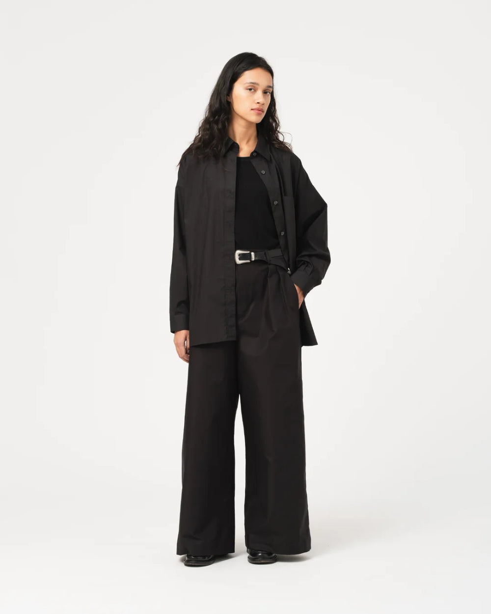 girls of dust supernova shirt silky poplin black