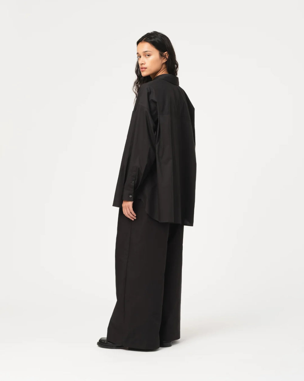 girls of dust supernova shirt silky poplin black