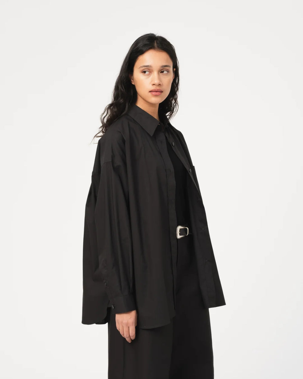 girls of dust supernova shirt silky poplin black