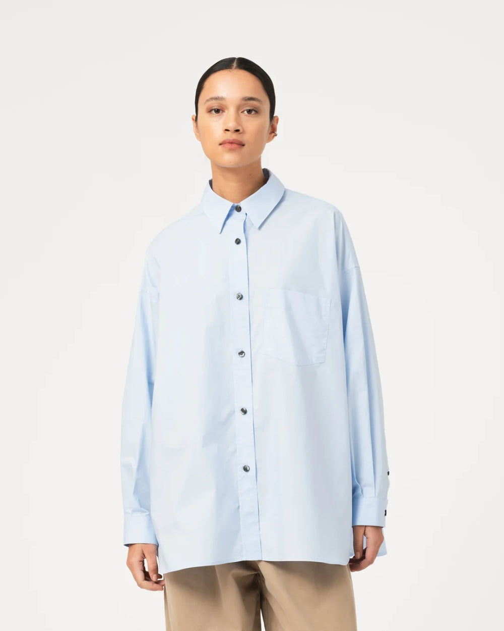 girls of dust supernova shirt silky poplin office blue