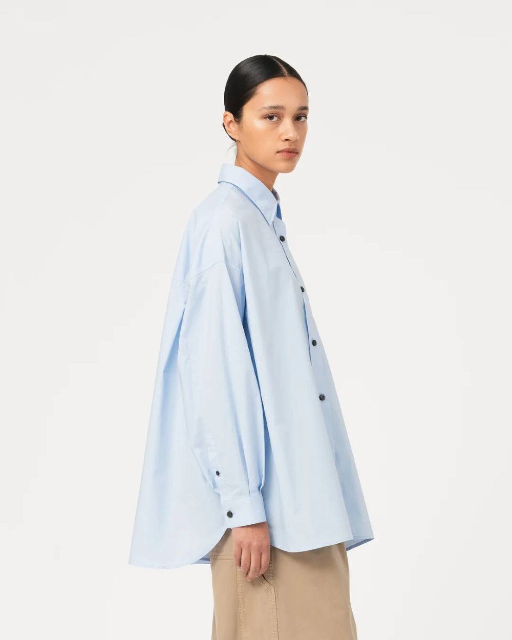 girls of dust supernova shirt silky poplin office blue