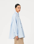 girls of dust supernova shirt silky poplin office blue