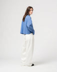 girls of dust cubic shirt blue sea cotton blue