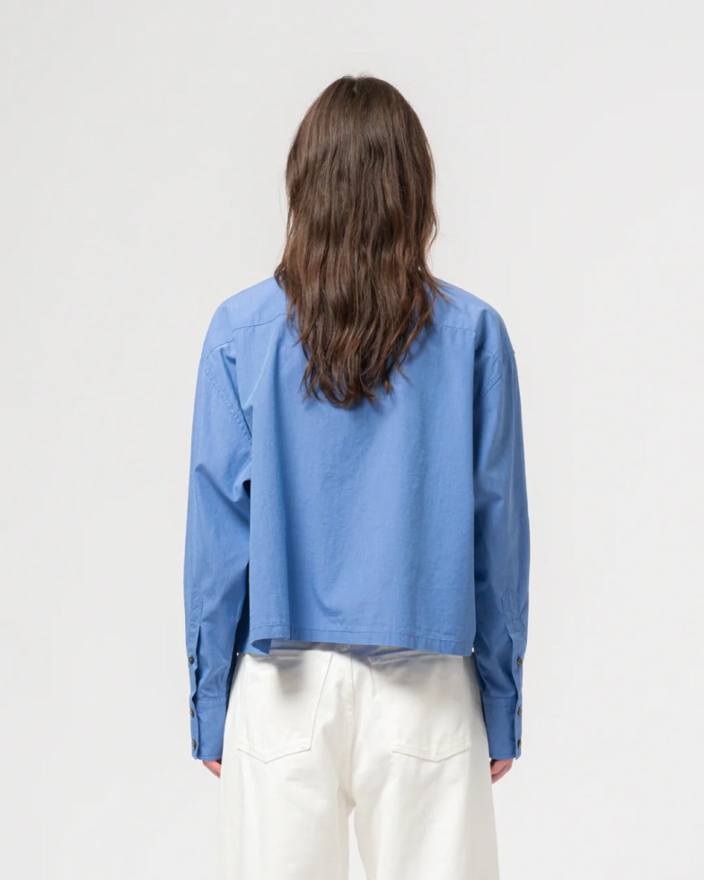 girls of dust cubic shirt blue sea cotton blue