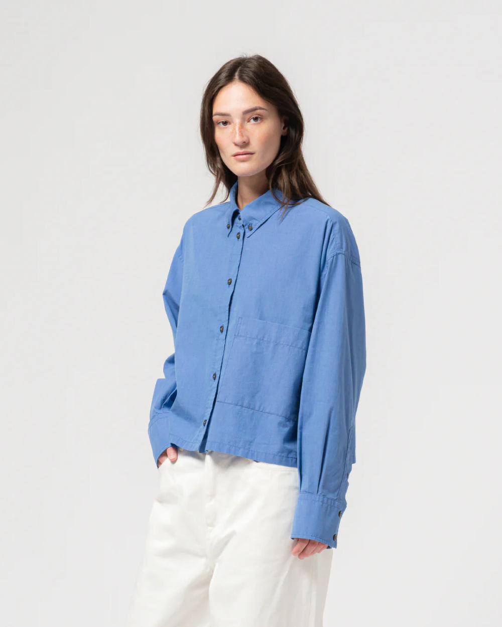 girls of dust cubic shirt blue sea cotton blue
