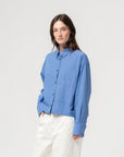 girls of dust cubic shirt blue sea cotton blue
