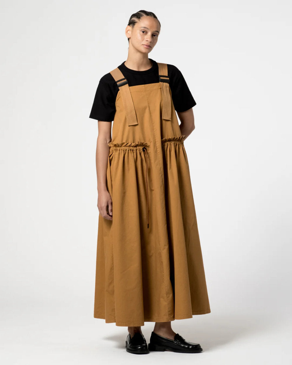 girls of dust sun dress light cotton drill almond