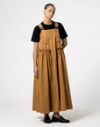 girls of dust sun dress light cotton drill almond