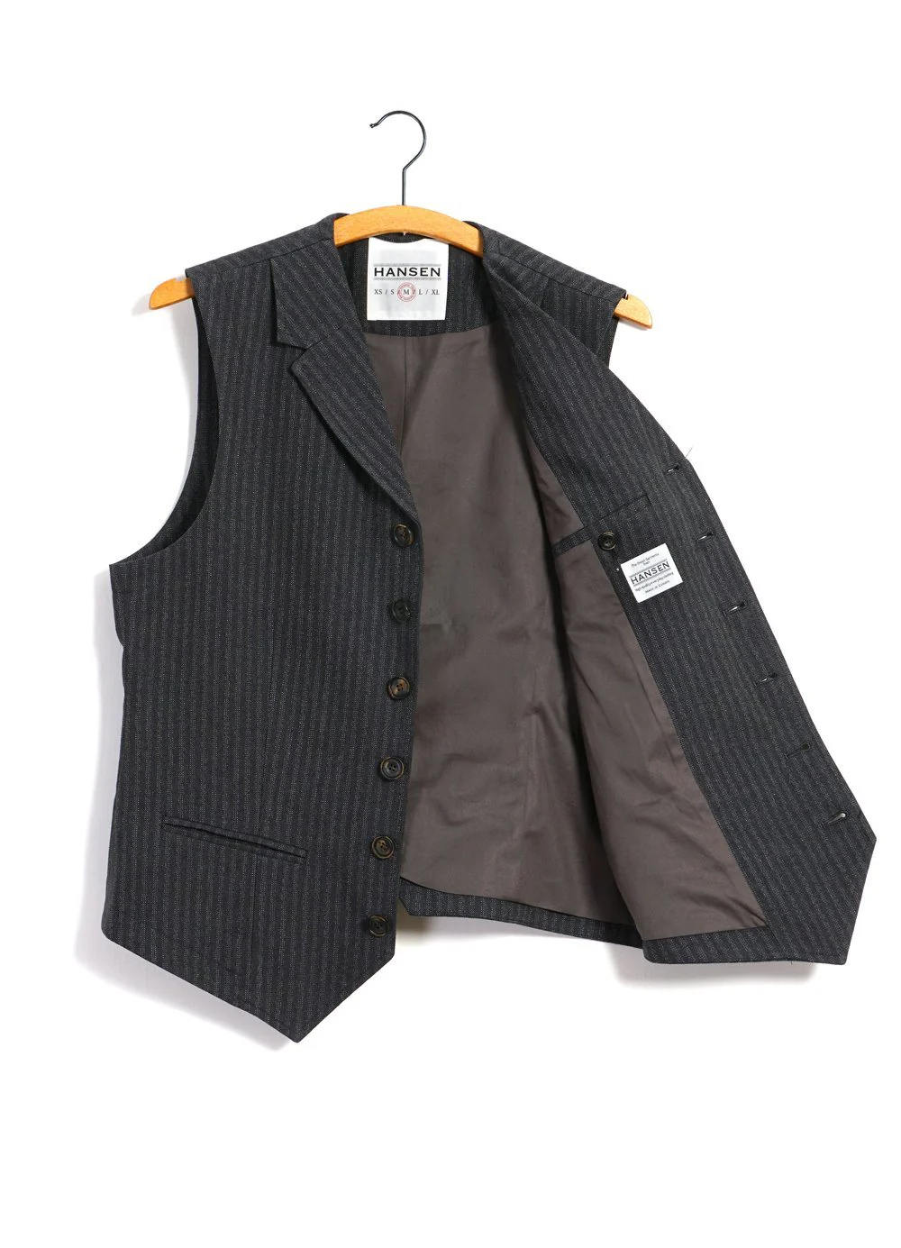 hansen william lapel waistcoat grey pin (LAST SIZE MEDIUM)