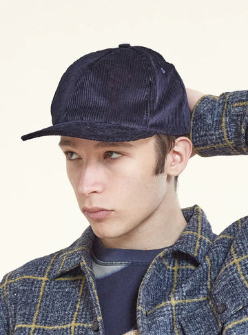 universal works baseball cap brisbane cord navy