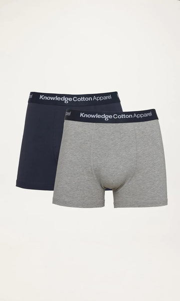 Knowledge Cotton 2 Pack Underwear grey melange and total eclipse