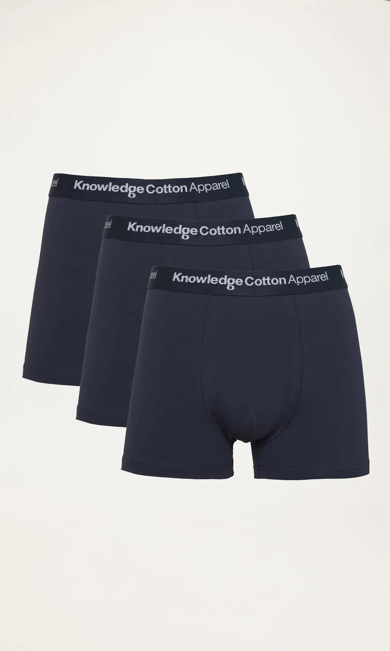 Knowledge Cotton 3 Pack Underwear total eclipse