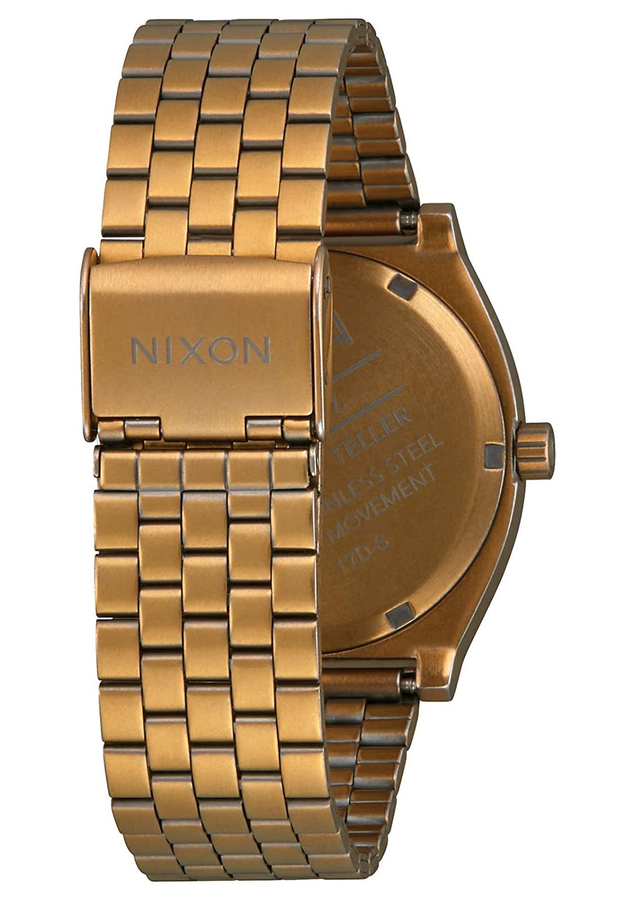 nixon time teller palm green brass