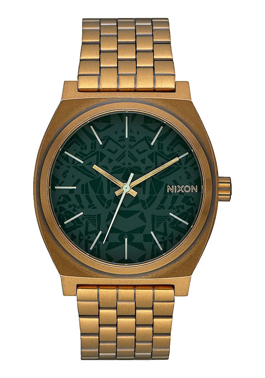 nixon time teller palm green brass