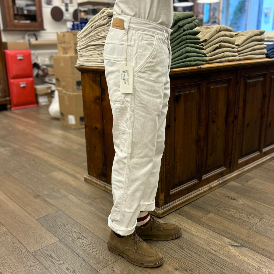 tela genova ercole carpenter pant white