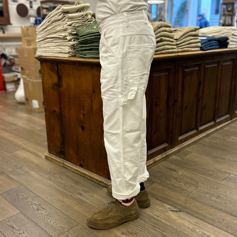 tela genova ercole carpenter pant white
