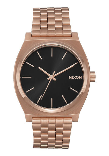 nixon time teller all rose gold black sunray