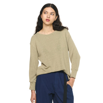 girls of dust gym t knitted hemp cedar knit