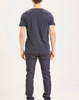 knowledge cotton ash tapered slim jeans raw blue selvedge denim
