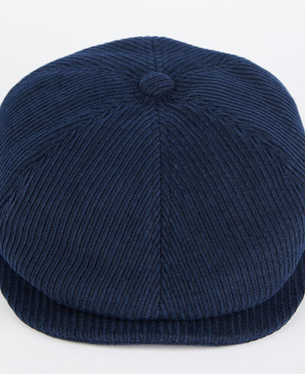 barbour thorns cord bakerboy hat midnight navy