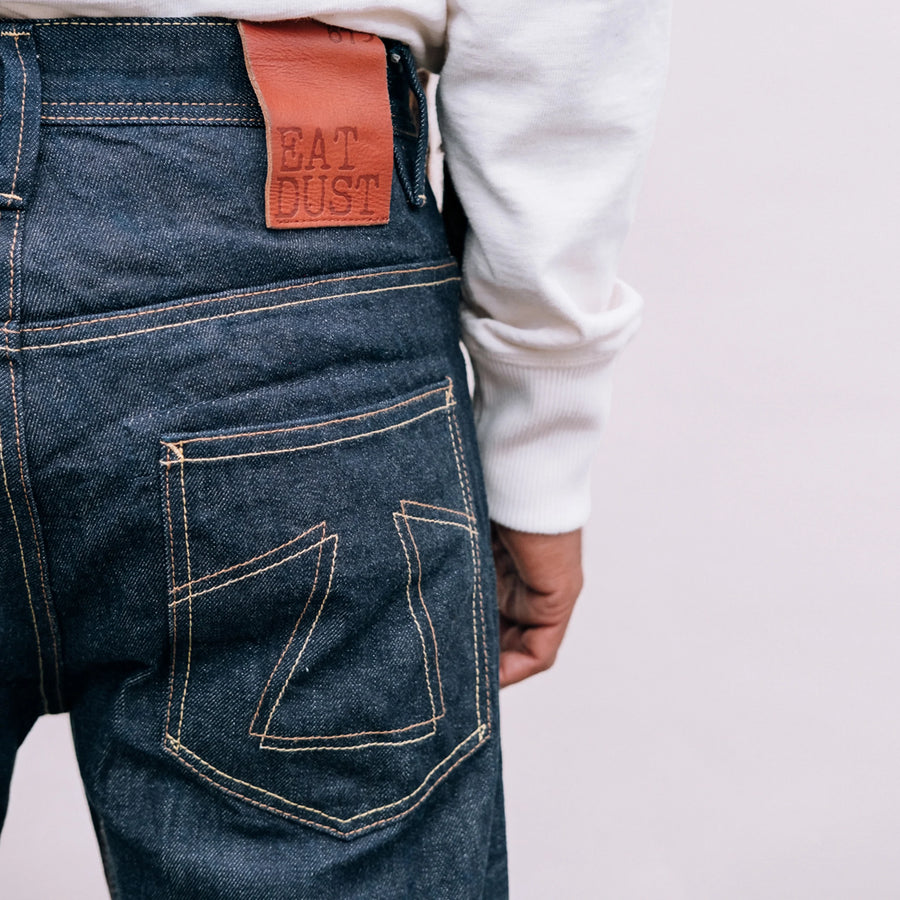 eat dust fit 73 loose tapered selvedge denim