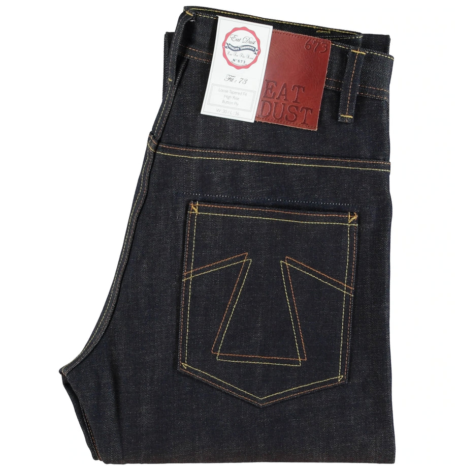 eat dust fit 73 loose tapered selvedge denim