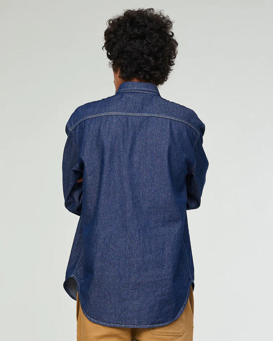 eat dust worker shirt prisoners denim indigo