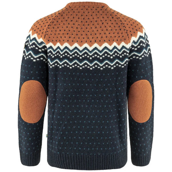 fjallraven oevik knit sweater dark navy terracotta brown (LAST SIZE XLARGE)
