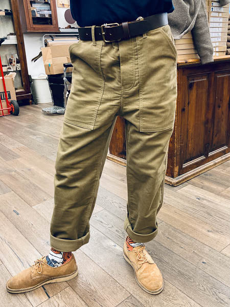 fleurs de bagne le falzard moleskin fatigue pant sand (LAST SIZE 32)