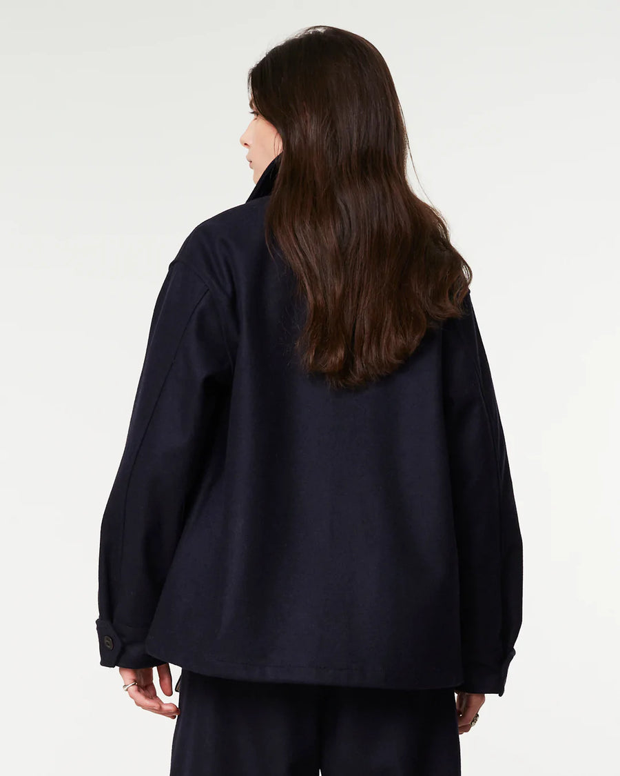 girls of dust coach jacket navy wool