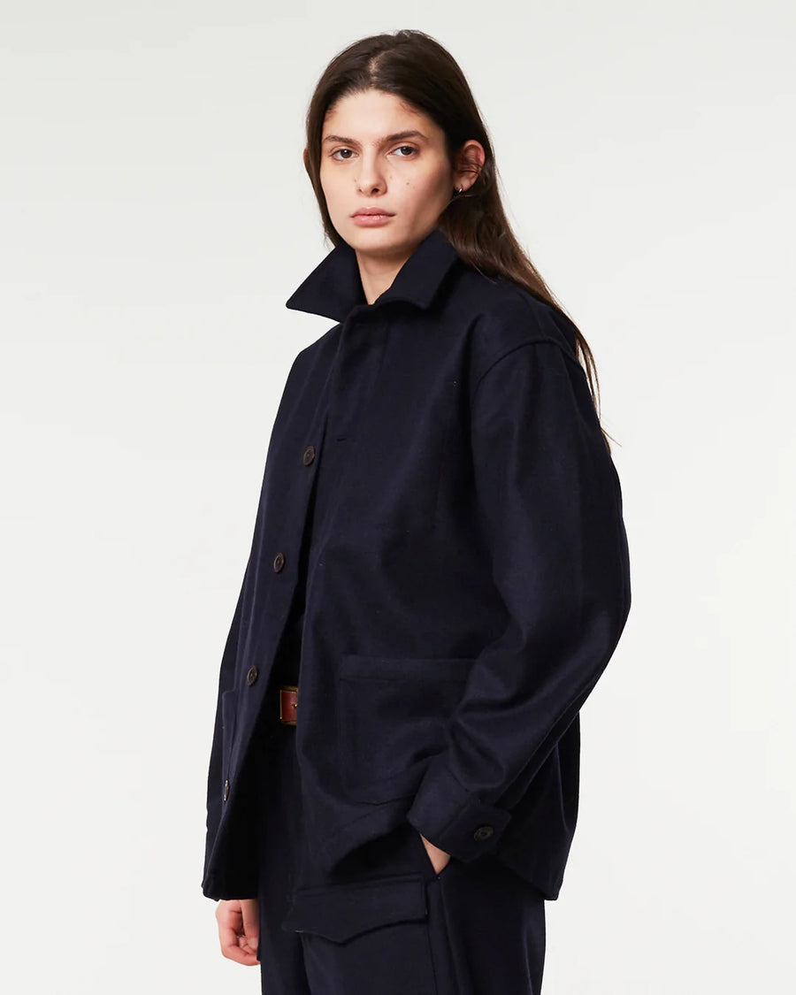 girls of dust coach jacket navy wool