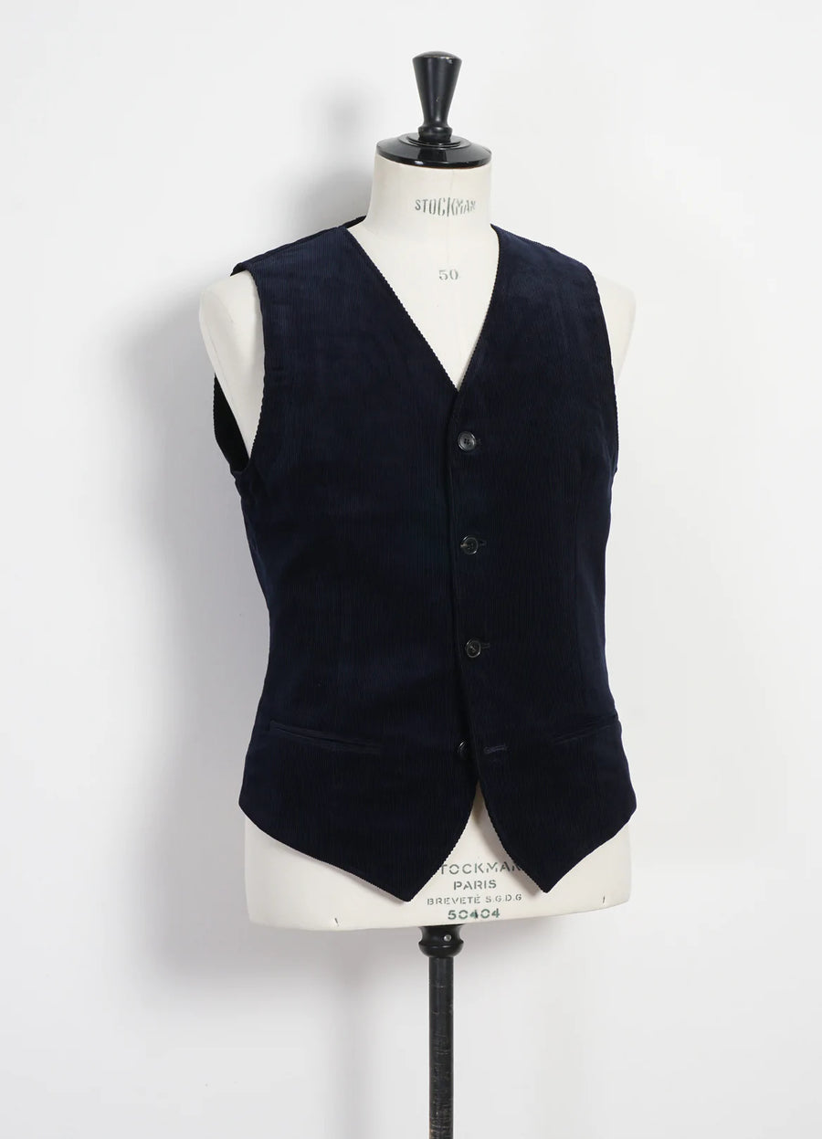 hansen daniel waistcoat fluid navy corduroy (LAST SIZE XLARGE)