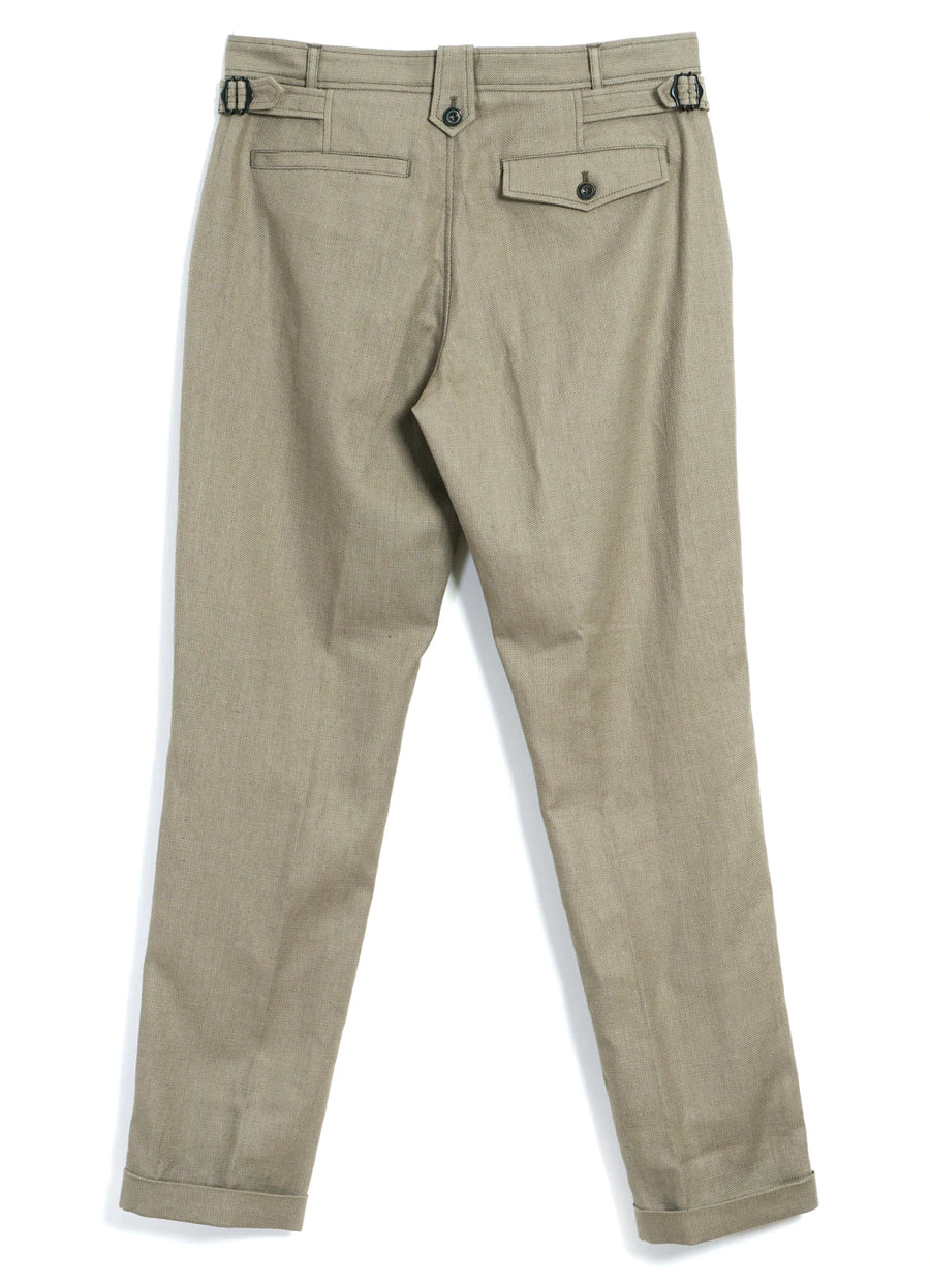 hansen finn side buckle regular trousers bay leaf